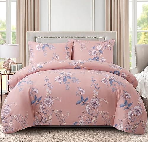 Miniatura 2 de Marina Decoration Juego de ropa de cama de 4 piezas ultra suave y sedosa con estampado de rayón de bambú para todas las estaciones, juego de ropa de