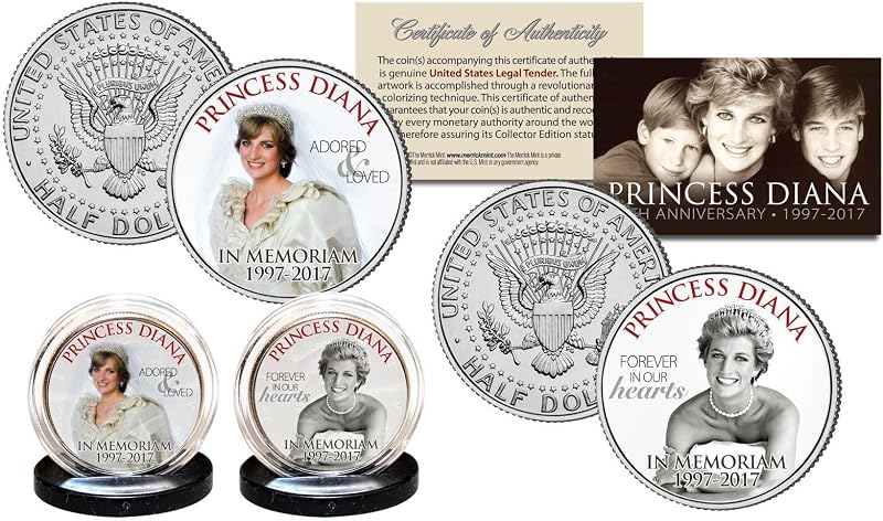 Princess Diana 20th Anniversary Kennedy Half Dollar 2-Coin Set - Wedding Edition