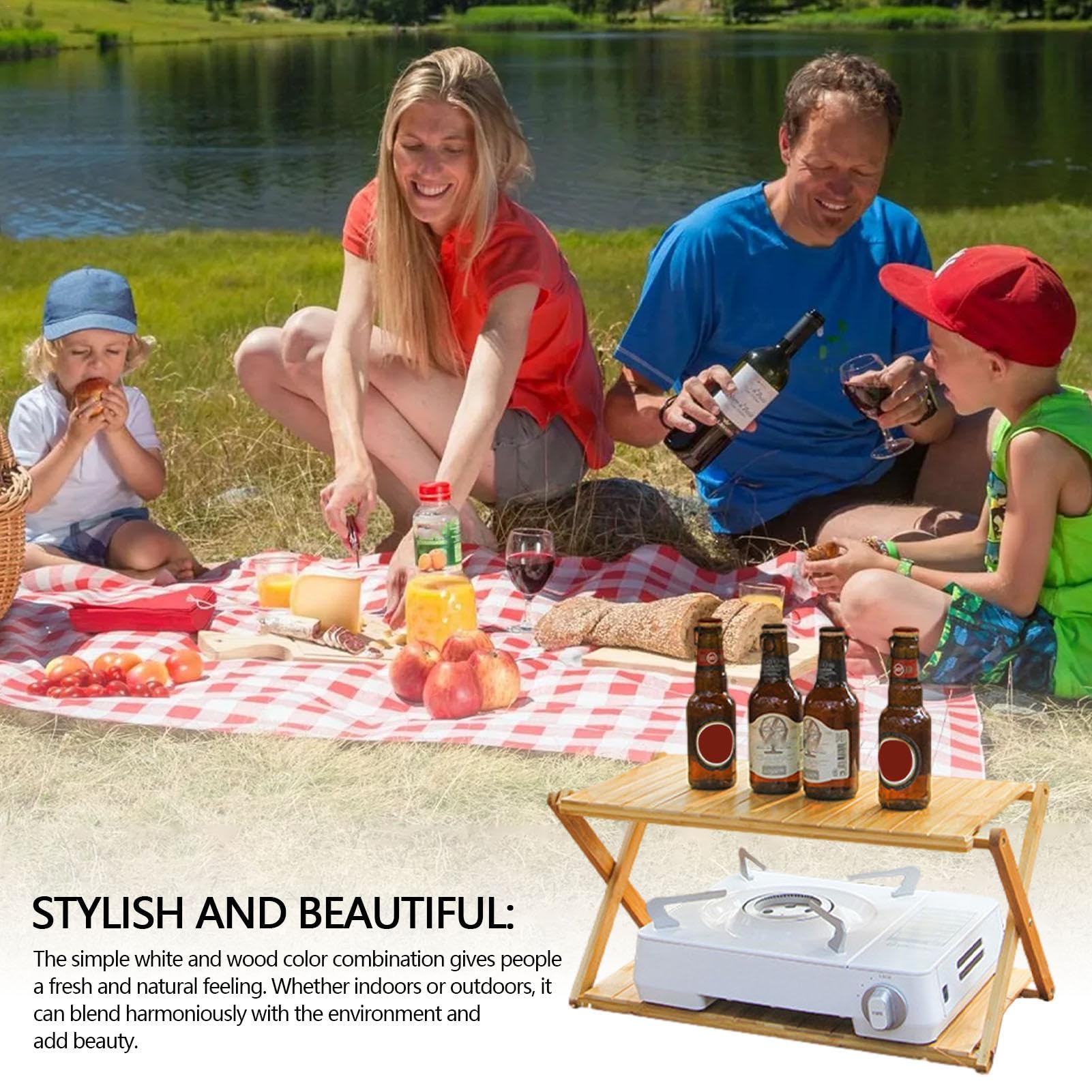 Étagère Pliante Rangement Camping Organisateur De Rangement Facile À | 2 Niveaux Support De Rangement Pliant Extérieur Salle De Bain, Accessoires De Camping Pour Livres, Divers, Cuisine
