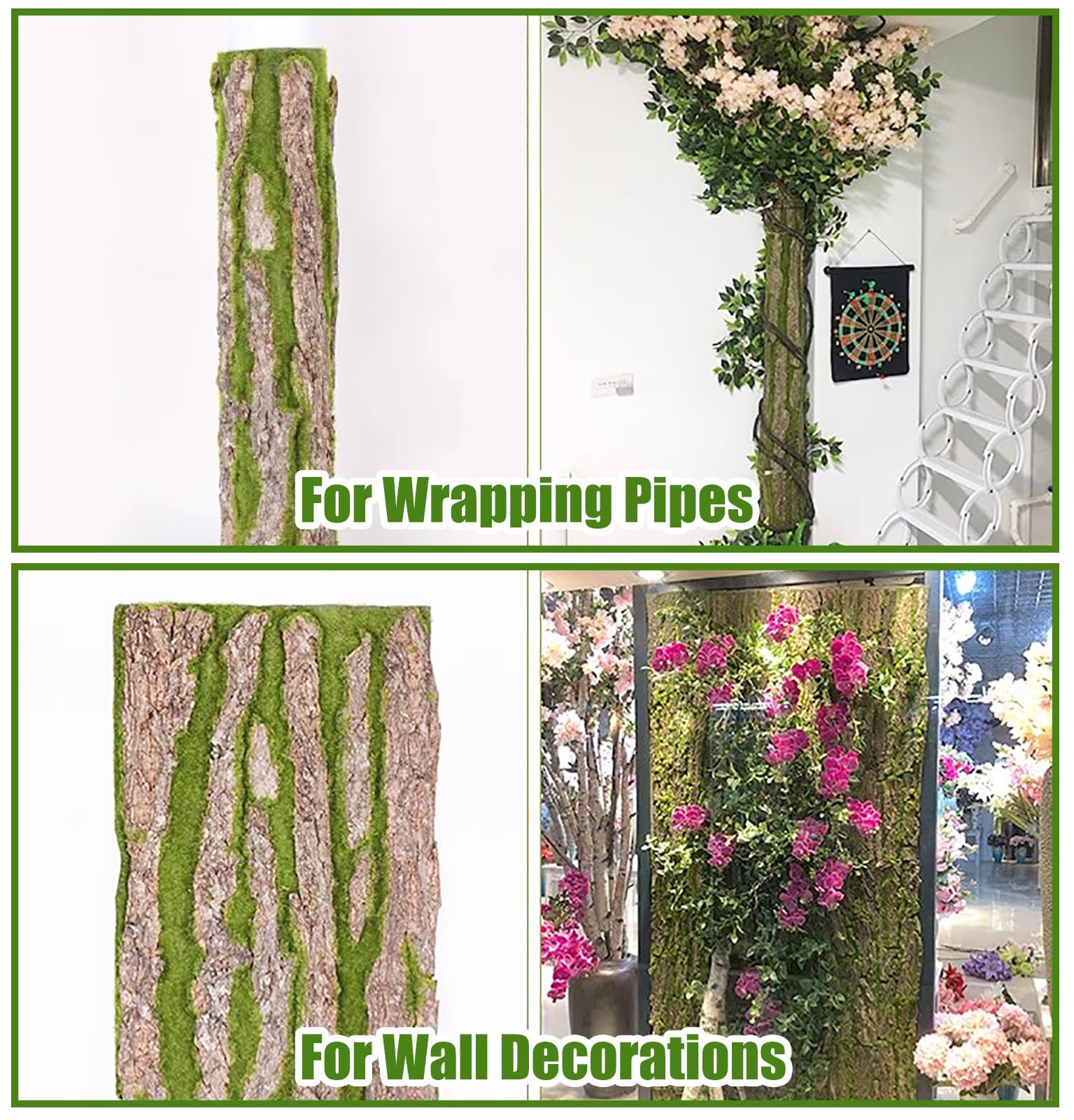 Musgo Artificial Decoración de Pared de Planta de Musgo Artificial, Fondo de Terrario de Corcho para Reptiles, Césped Artificial para Manualidades, Patio Balcón Paisaje Suministros Florales Falsos ( S