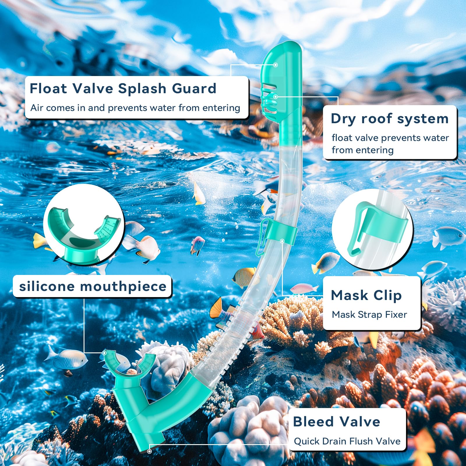 Maschera Subacquea Bambini, Maschera Snorkeling Bambino Con Lenti In PVC, Panoramici A 180°, Con Guarnizione In Silicone, Anti-Perdita e Ppannamento, Occhialini Nuoto Bambini 4-10 Età