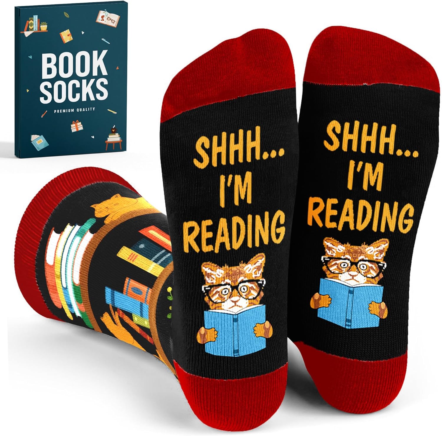 Book Lovers Gifts, Funny Reading Socks for Book Lovers, Cute Gifts for Readers Women, Ideal gifts Socks For Reader