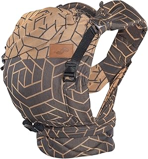 SCHMUSEWOLKE HalfBuckle - Babytrage für Neugeborene ab der Geburt (0-12 Monate, 3-12 kg) - BIO-Baumwolle, Modal und Seide - Grahic Copper