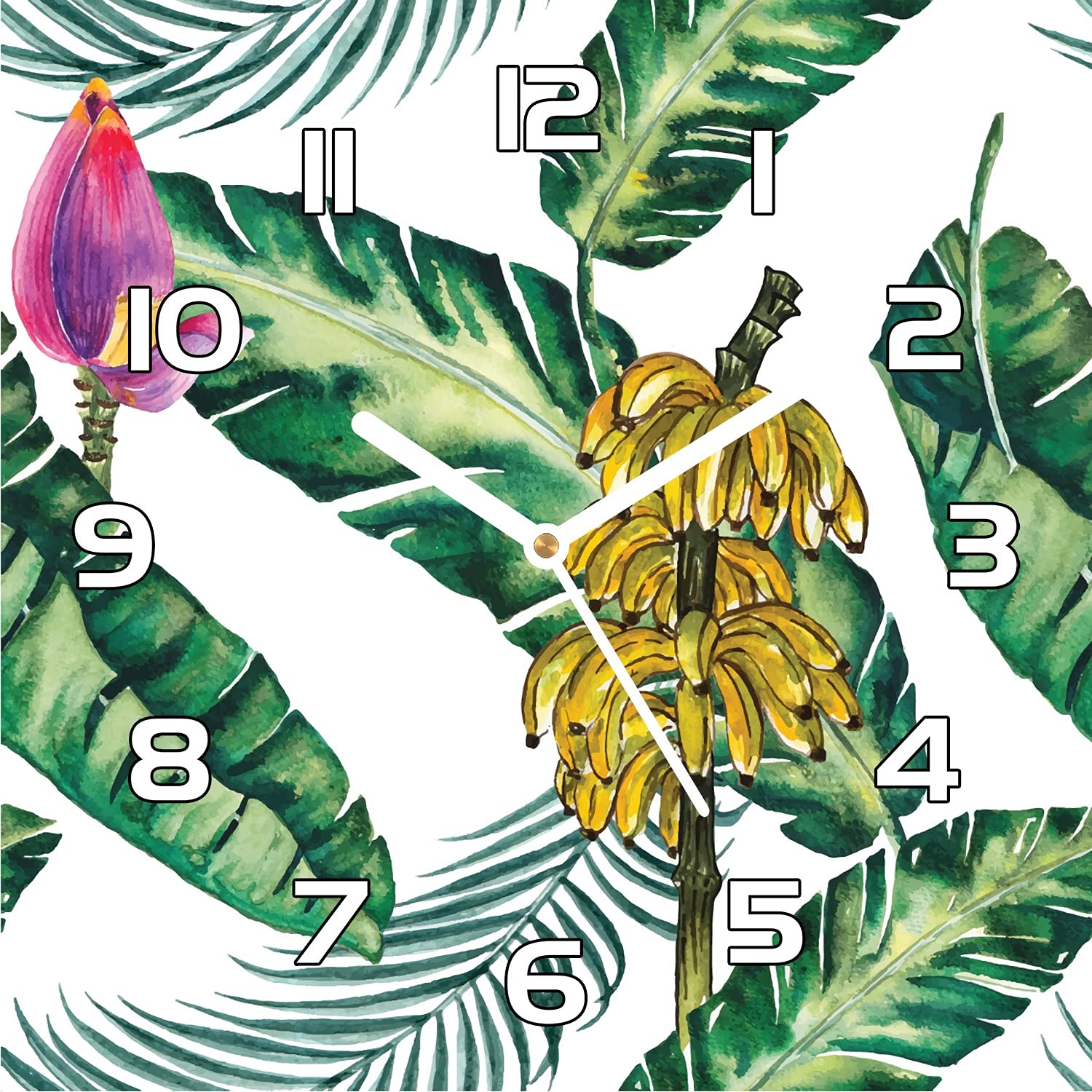 Horloge murale en verre de s&eacute;curit&eacute; robuste avec graphisme haute d&eacute;finition