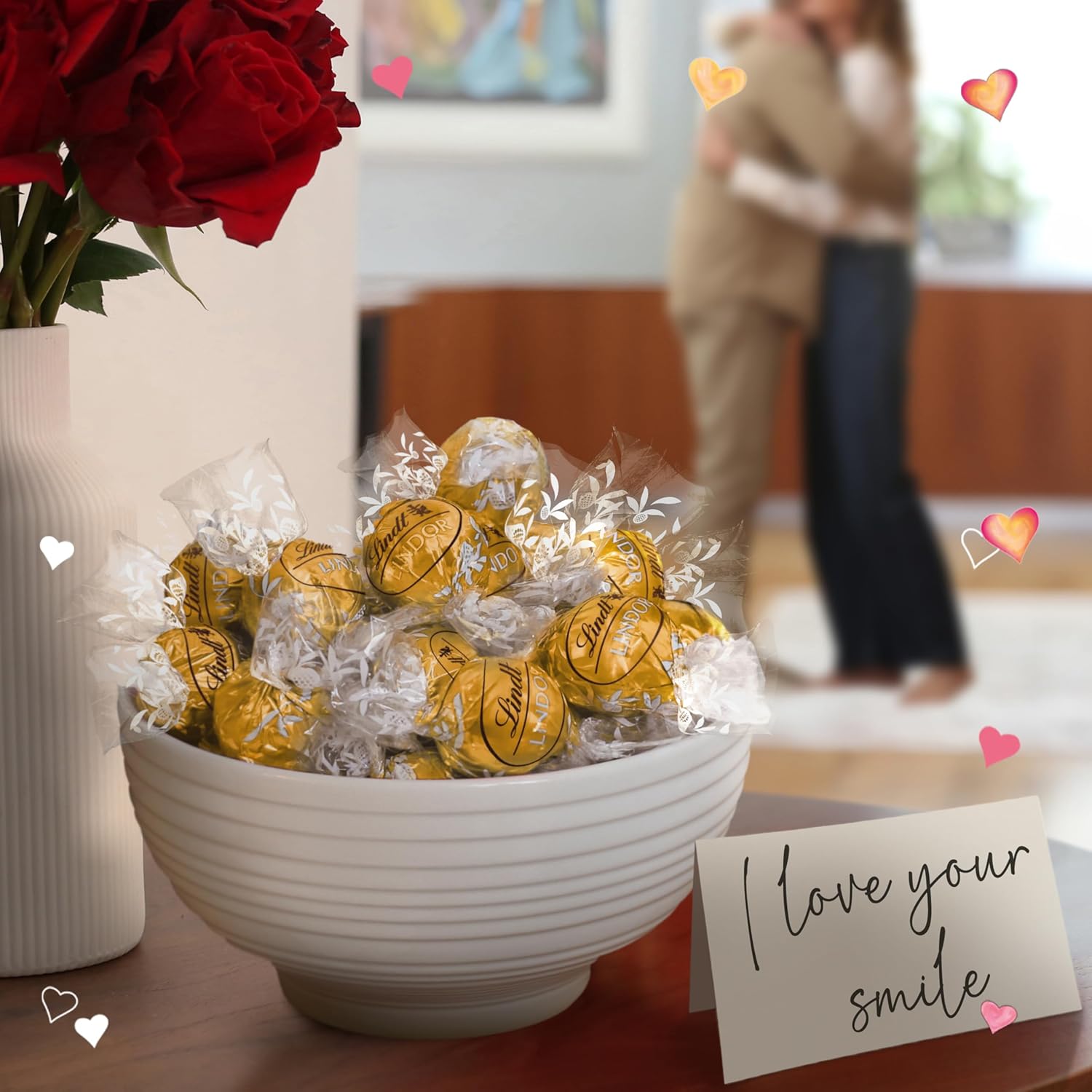 Lindt LINDOR Valentine's Caramel Milk Chocolate Candy Truffles, 8.5 oz. Bag