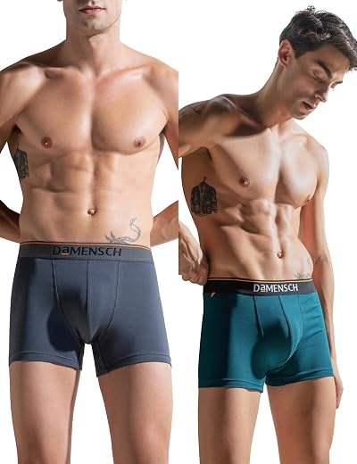 DaMENSCH Regular Fit Solid Cotton Blend Trunk Underwear Anti-Bacterial Moisture Wicking Breathable Microfibre Waistband De...
