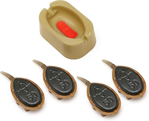 OFXDD Juego de alimentador de método de pesca de carpa, soporte de cebo de liberación de goma y 4 alimentadores para pesca, 1.76 oz - Equipo de