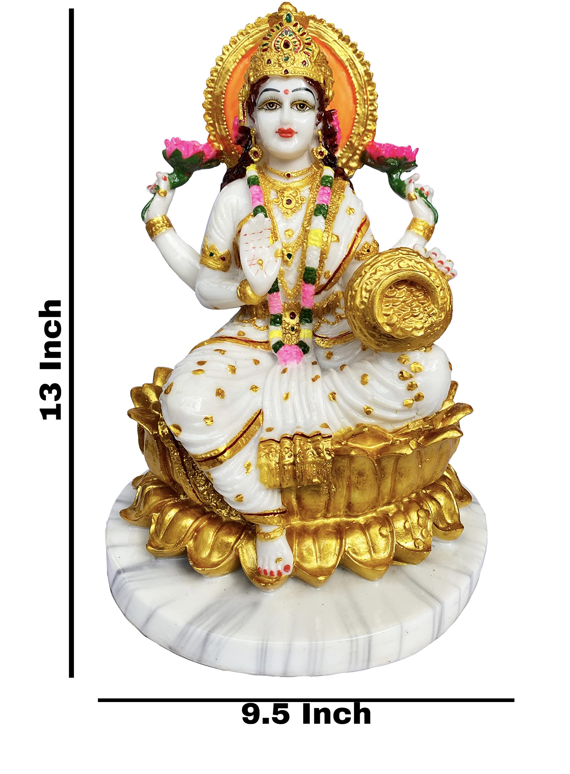 Lord Laxmi Statue Marble - Good Luck & Wealth -2