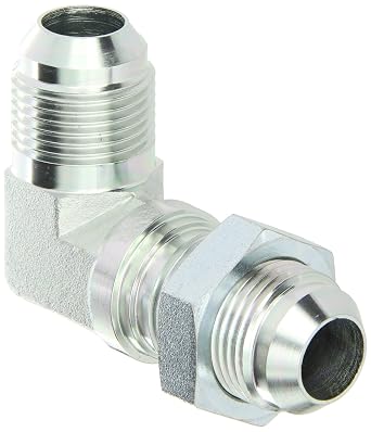 Eaton Aeroquip 2043-12-12S 90 Degree Bulkhead Union Elbow, JIC 37 Degree End Types, Carbon Steel, 3/4 JICm End Size, 3/4" Tube OD