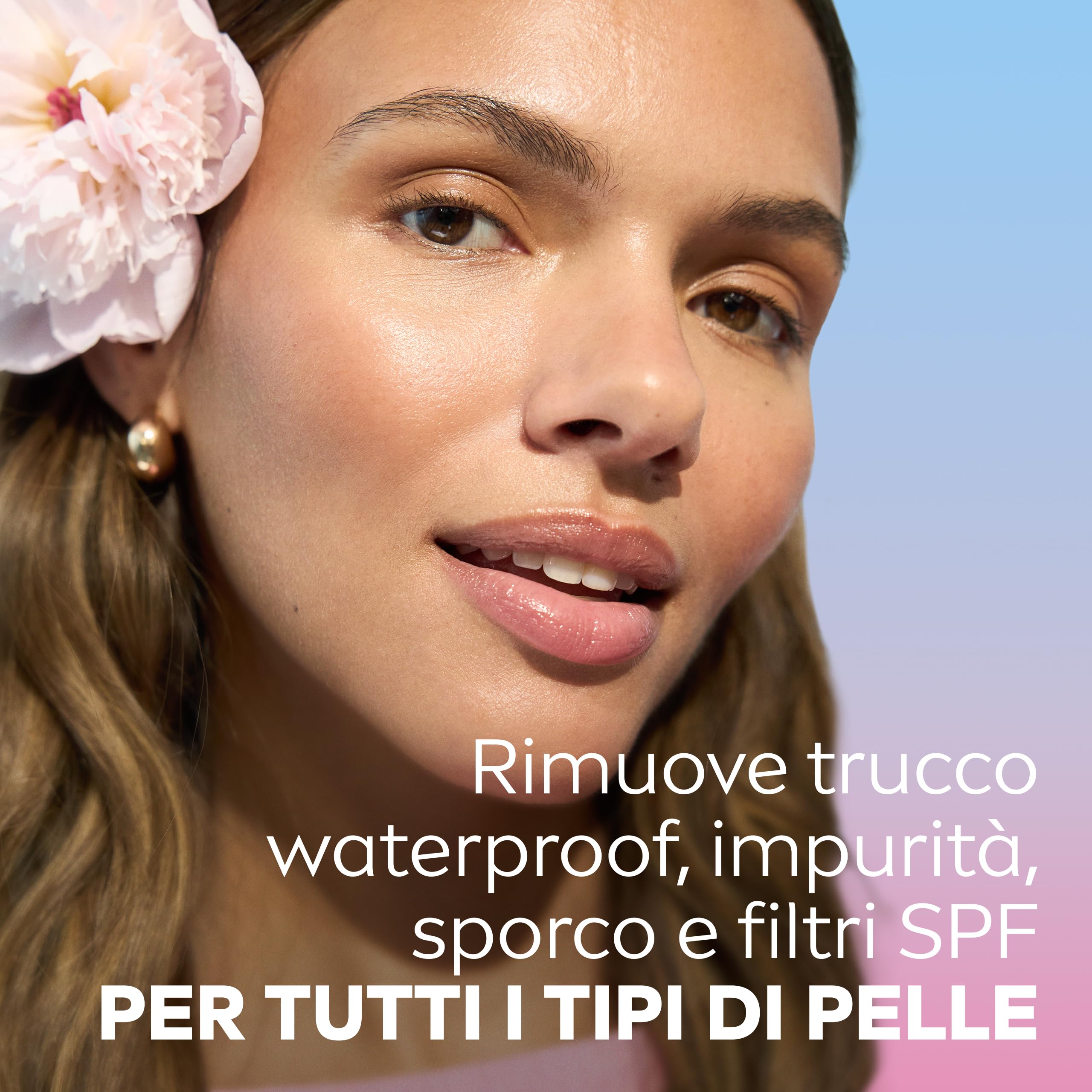 NIVEA Acqua Micellare Rose Care 400 ml, Struccante viso e occhi bifasico per trucco waterproof, Detergente viso, occhi e labbra con 5% siero con Acqua di Rose e Vitamina E, Tutti i tipi di pelle