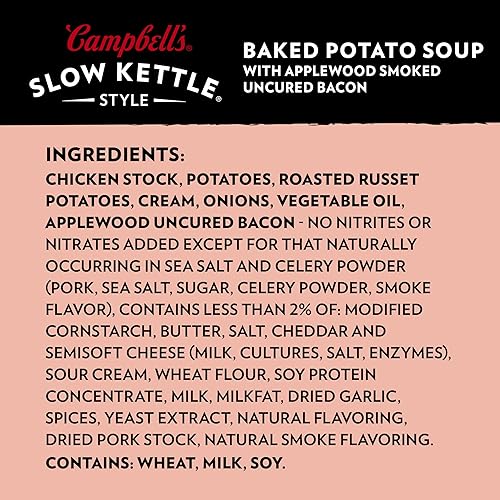 Miniatura 3 de Campbell's Slow Kettle Style - Sopa de papas al horno con tocino ahumado sin curar de madera de manzano, cuenco para microondas de 15.5 onzas