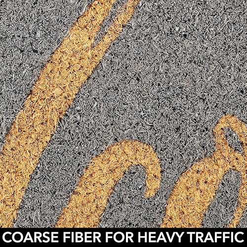 Miniatura 5 de mDesign  Tapete rectangular para entrada, de fibra de coco natural y goma, con la palabra "Welcome"