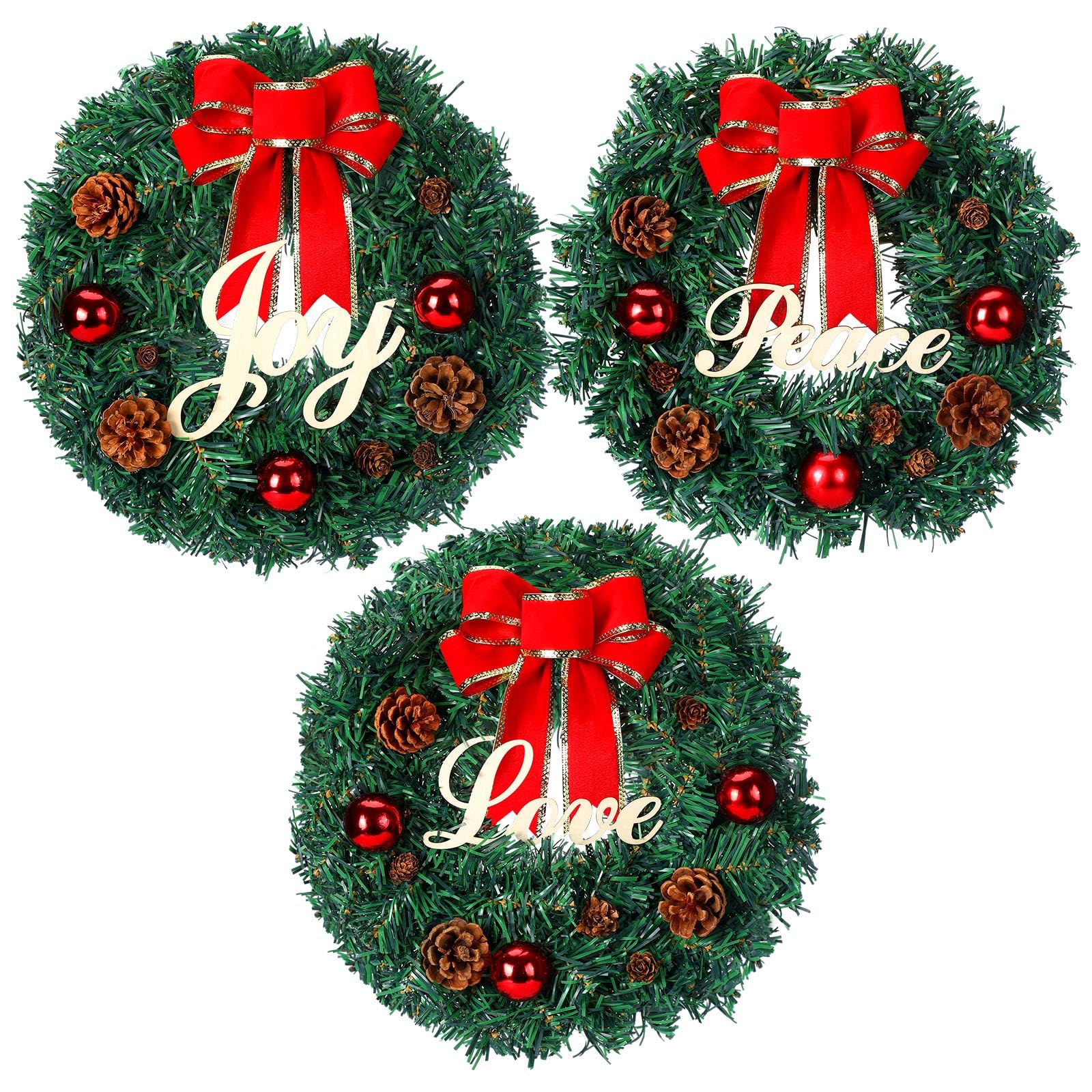 Amazon.com: Dingion 3 Pcs 12 Inch Small Christmas Wreath for