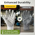 Schwer 3 Pairs Cut Resistant Gloves ANSI A6 Cut Proof Work Gloves, Touchscreen, for Men and Women Used to Woodworking, Glass Cutting, Construction, Cargo Handling, Material Sorting, Car Repair (L)
