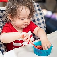 Vista 2 de Kids Plastic Dinnerware Set of 36 Multi Color Pieces (Plates, Bowls, Cups and Flatware) - Reusable, BPA-Free, Dishwasher Safe and Microwaveable