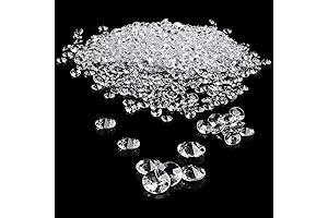 Teeliy 1000PCS Fake Plastic Diamonds - Clear 0.4in Gems for DIY Deco