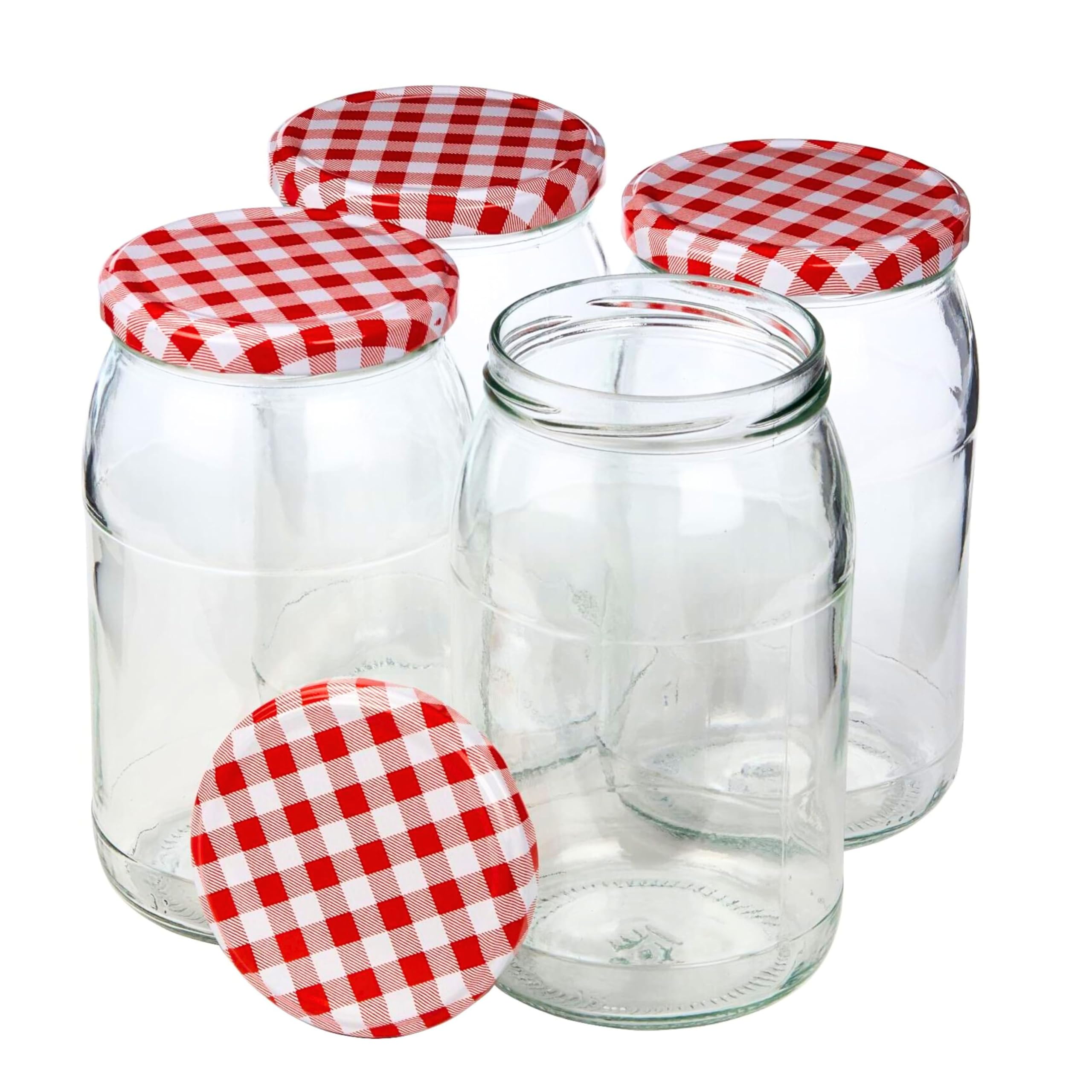 12 tarros de conservas de 900 ml con tapa de rosca y etiquetas