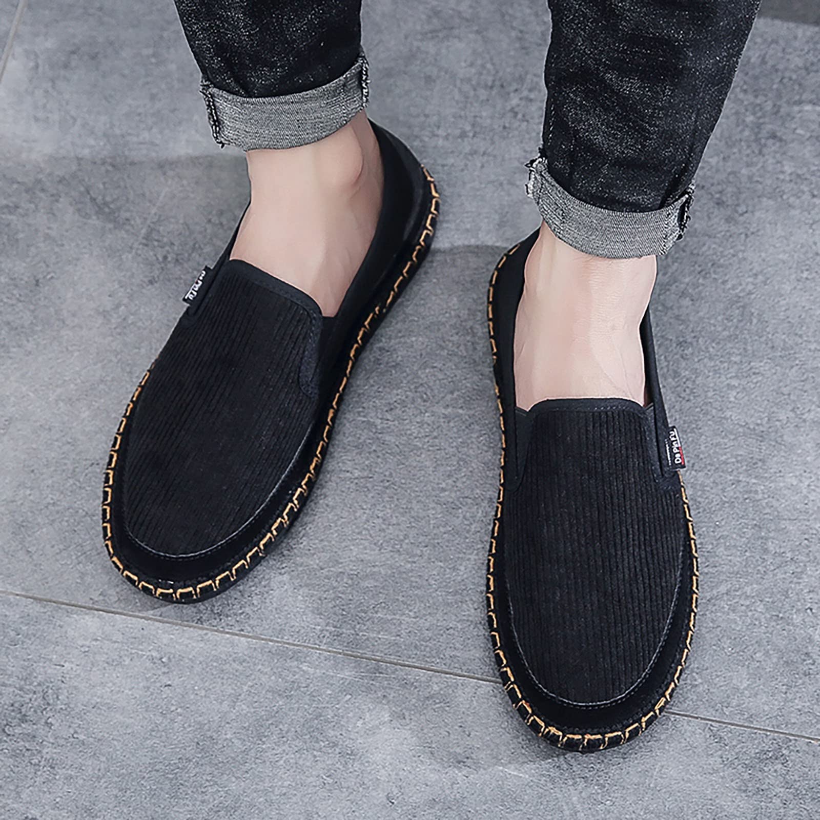 Alpargatas para hombre, zapatillas clásicas, cómodas mocasines, deslizantes para caminar, zapatos planos, sin cordones, zapatos informales transpirables, zapatos de tela hechos a mano