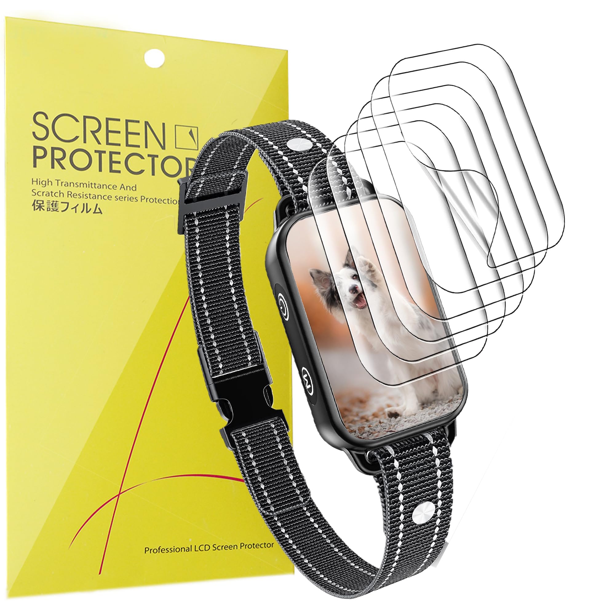 BlueshaweuCompatible for DINJOO Dog Bark Collar Screen Protector, [6 Pack] Full Coverage TPU Clear Film Compatible for DINJOO Dog Bark Collar (6 pack)