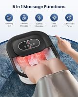 COMFIER Összecsukható Lábfürdő Masszírozóval - Fűtés, Buborék és Vibrációs Funkció, 8 Shiatsu Görgő, Időzítő, Pedikűr Habkő, 35-48°C 4