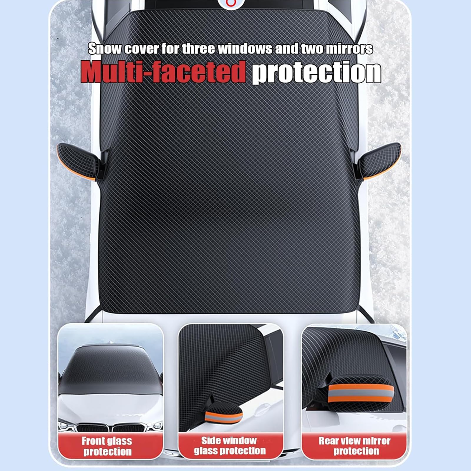 Auto Frontscheibenabdeckung Winter für D-acia Logan Sandero Duster, Magnet Autoscheibenabdeckung Sonnenschutz Frontscheibe Eisschutzfolien Windschutzscheibe Gegen Schnee Frost Autozubehör