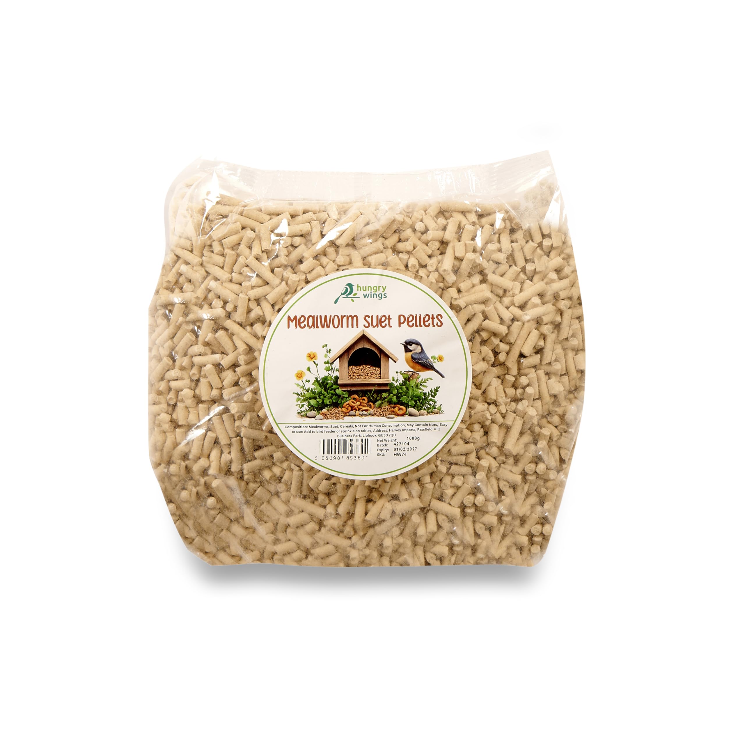 Wild Bird Food (1kg, Mealworm Suet Pellets)