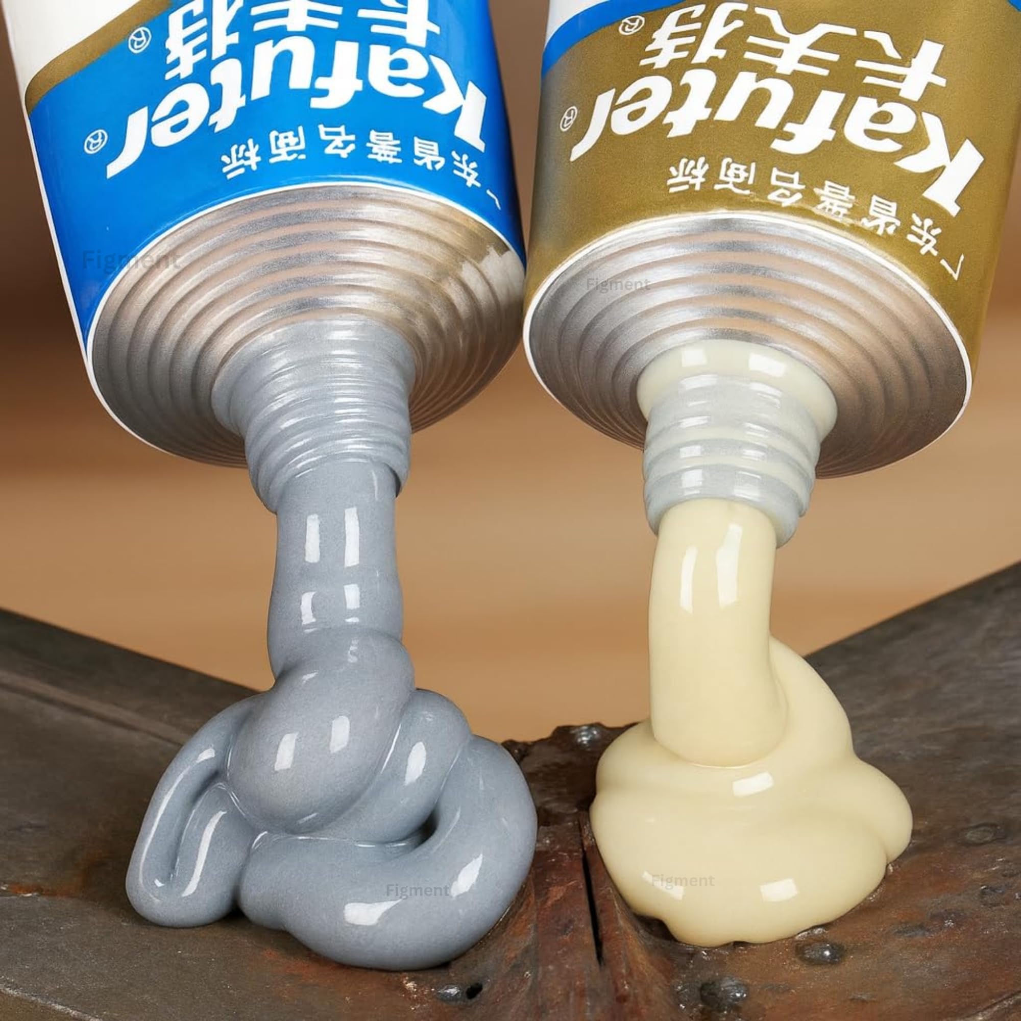 Figment Magic Metal Mending Cold Weld Epoxy - AB Strong Adhesive Glue for Plastic, Metal, Aluminum, Waterproof, Heat-Resistant Repair Paste for Auto, Engine, Pipes, DIY Welding, Cracks (50+50 GRAM)