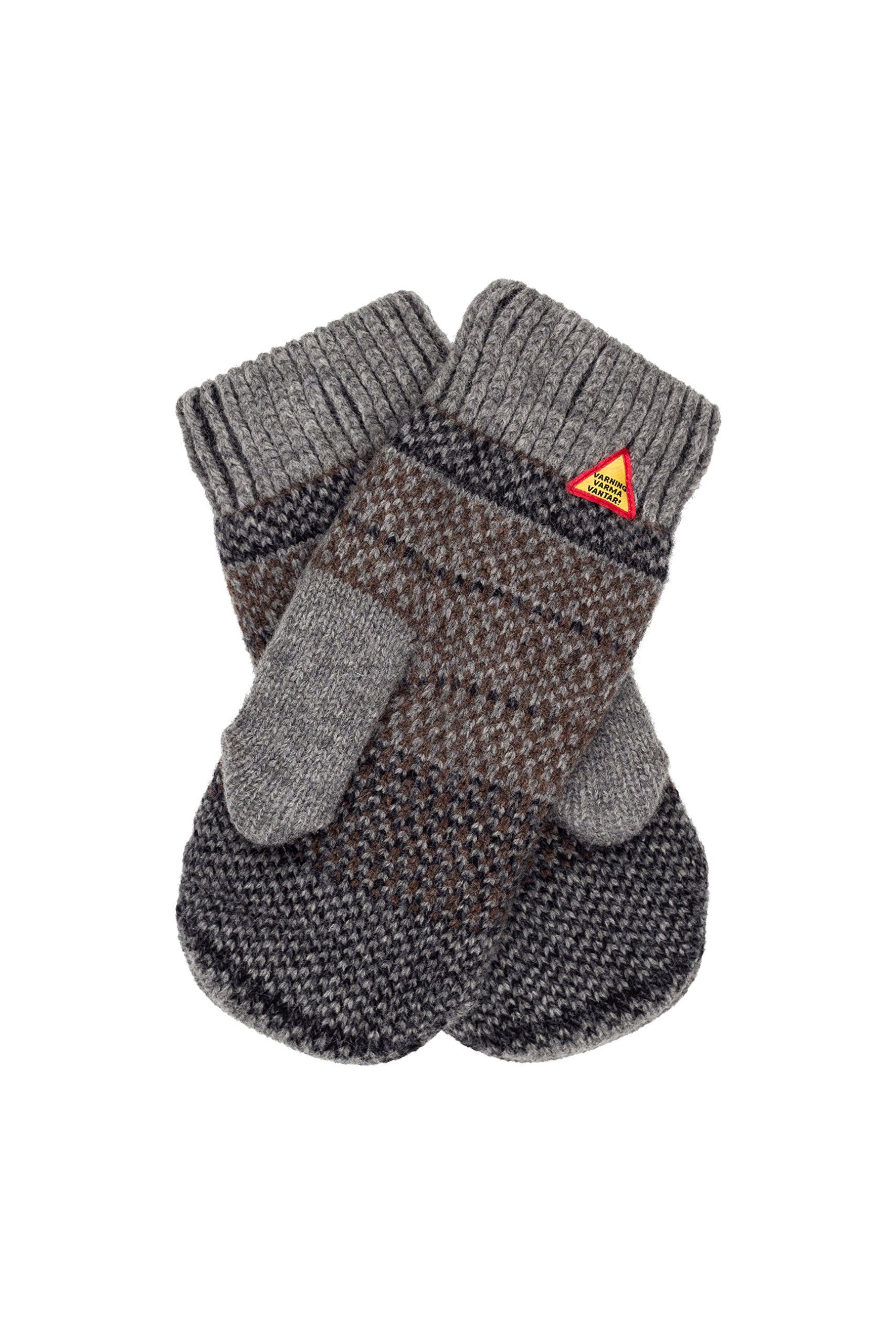ÖJBRO VANTFABRIK guanti in maglia lana merino Gotland Grå L (10-11) grigio guanto fuderato caldi morbidi Svezia