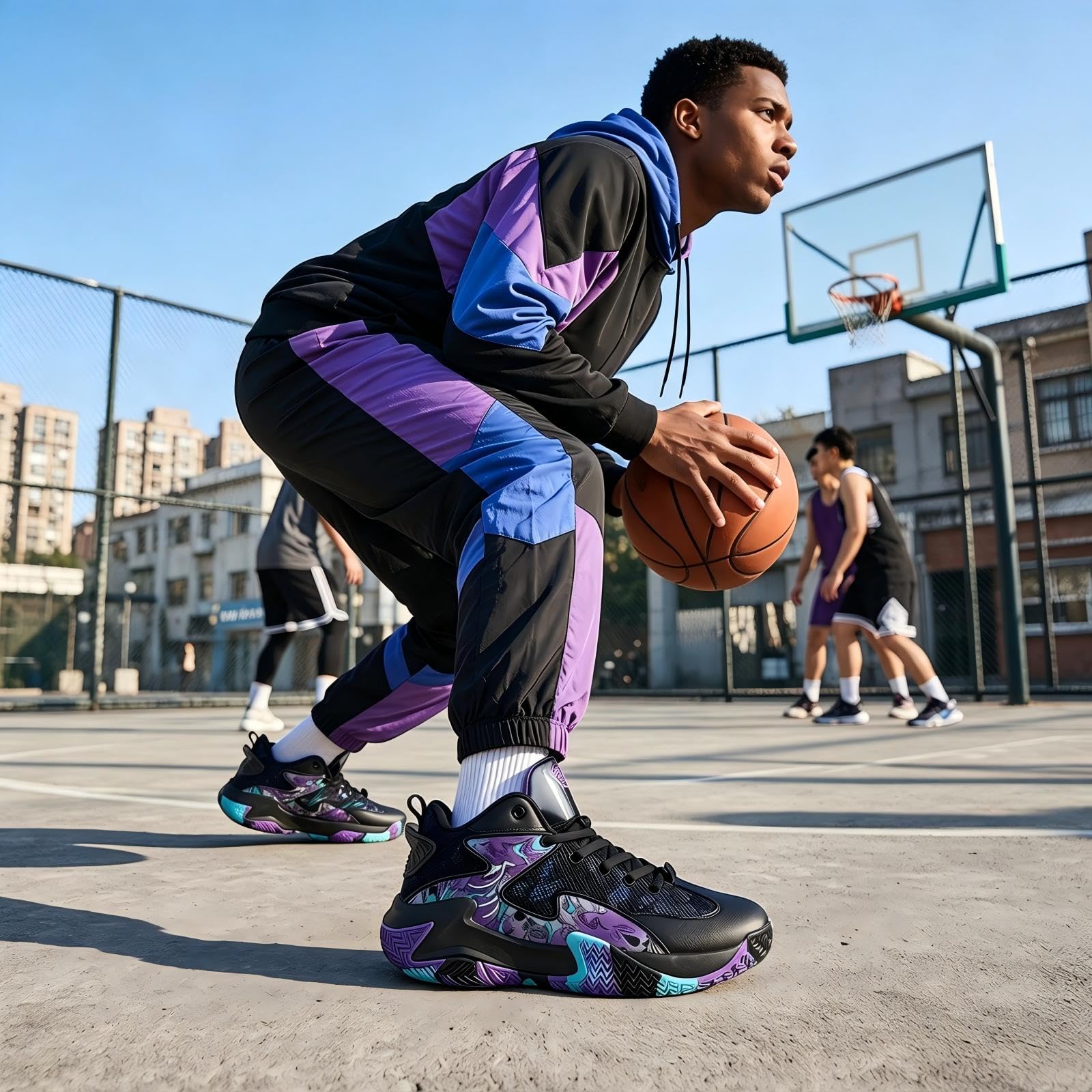 Zapatillas de Baloncesto Unisex Hombre Mujer Altas - Deportivas con Protección de Tobillo, Antideslizantes, Respirables y Muy Confortables, para Entrenamiento y Partido, Tallas 37-46 EU