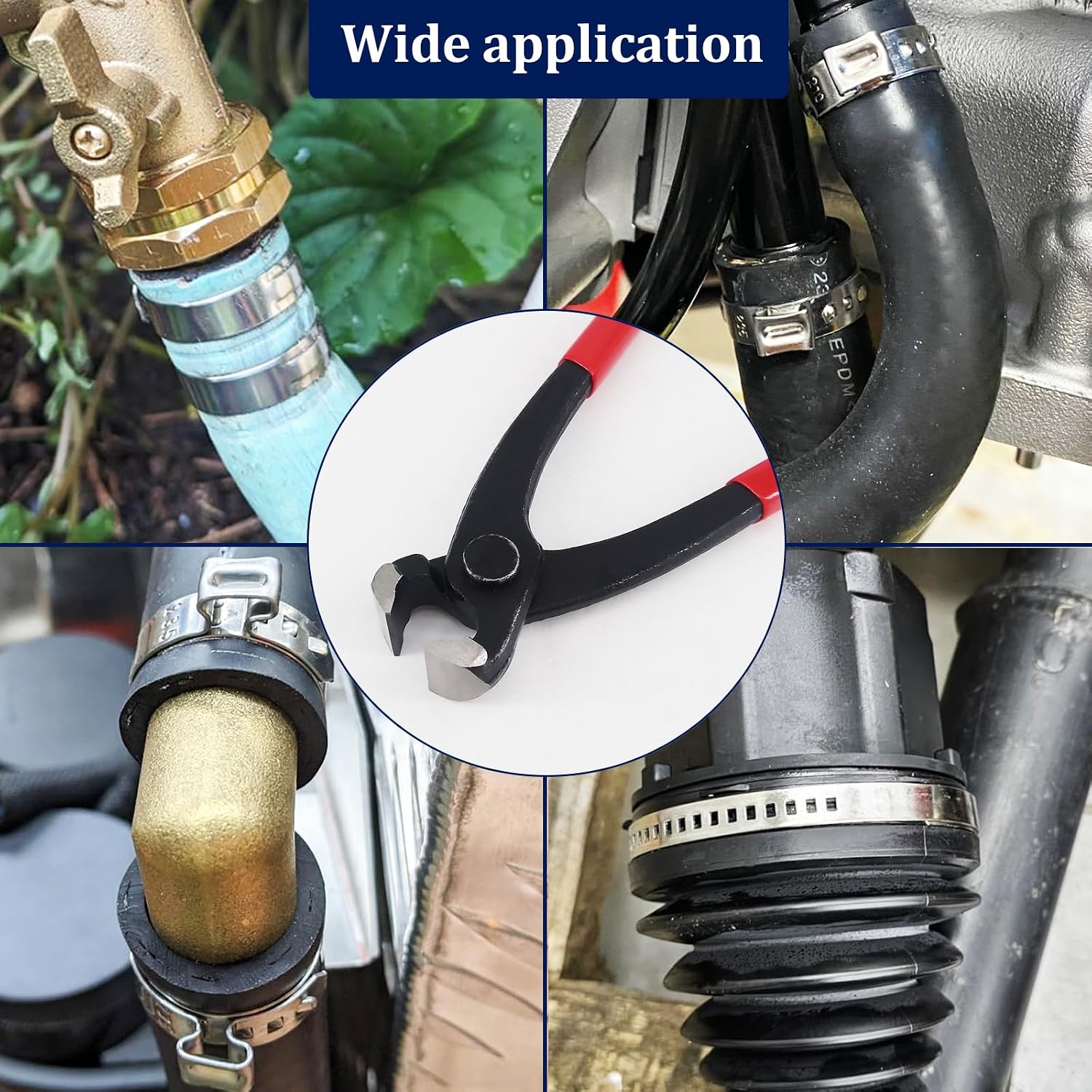 CV Boot Clamp Pliers Tool with 30 Pcs CV Boot Clamp Kit, 15PCS Large and 15PCS Small, Universal Adjustable Axle Clamps Tool Kit