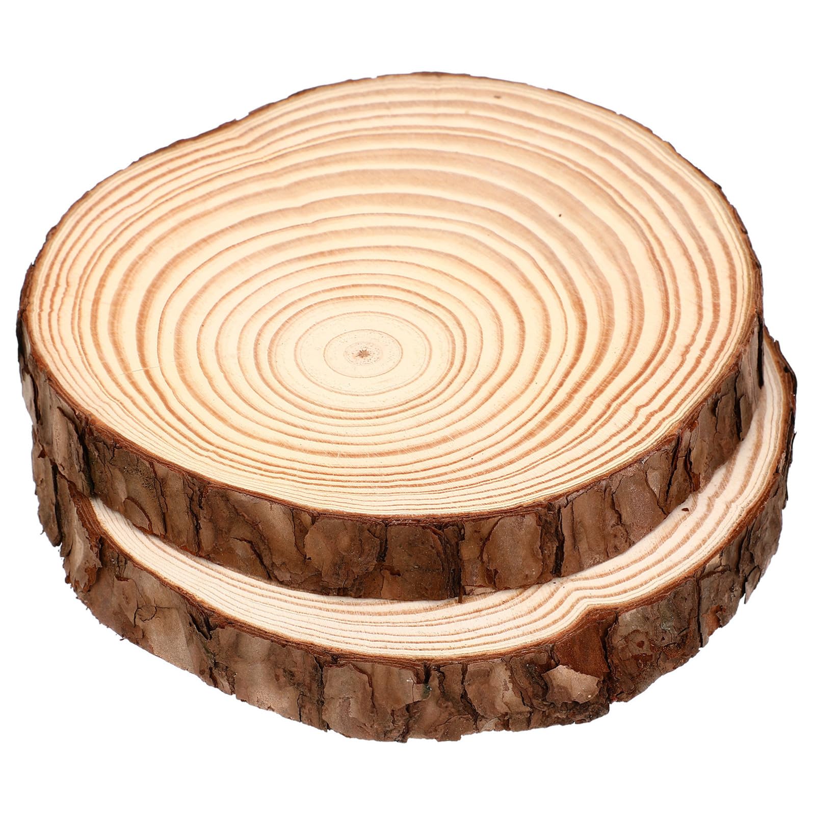 POPETPOP Dischi di Legno Tondi Naturali 2 Pezzi Non Finiti con Superficie Liscia e Aspetto Rustico per Decorazioni Artigianali e Regali Fatti a Mano