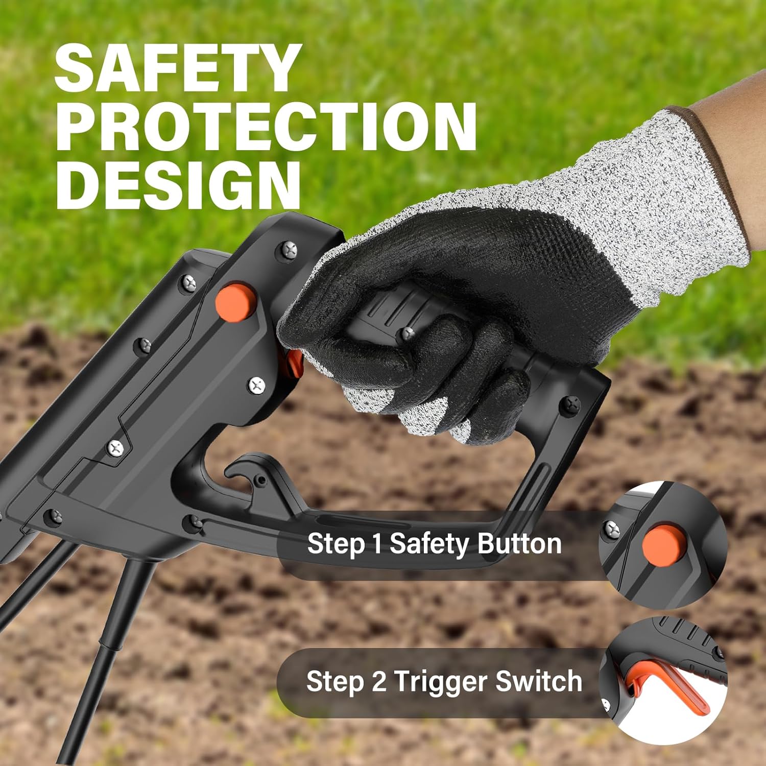 MAXLANDER Electric Garden Tiller Cultivator, 14 Inch 12 Amp Corded Tiller for Gardening with Foldable Handle, 4 Steel Tines, Garden Rototiller with Wheels for Lawn Yard Soil Cultivation