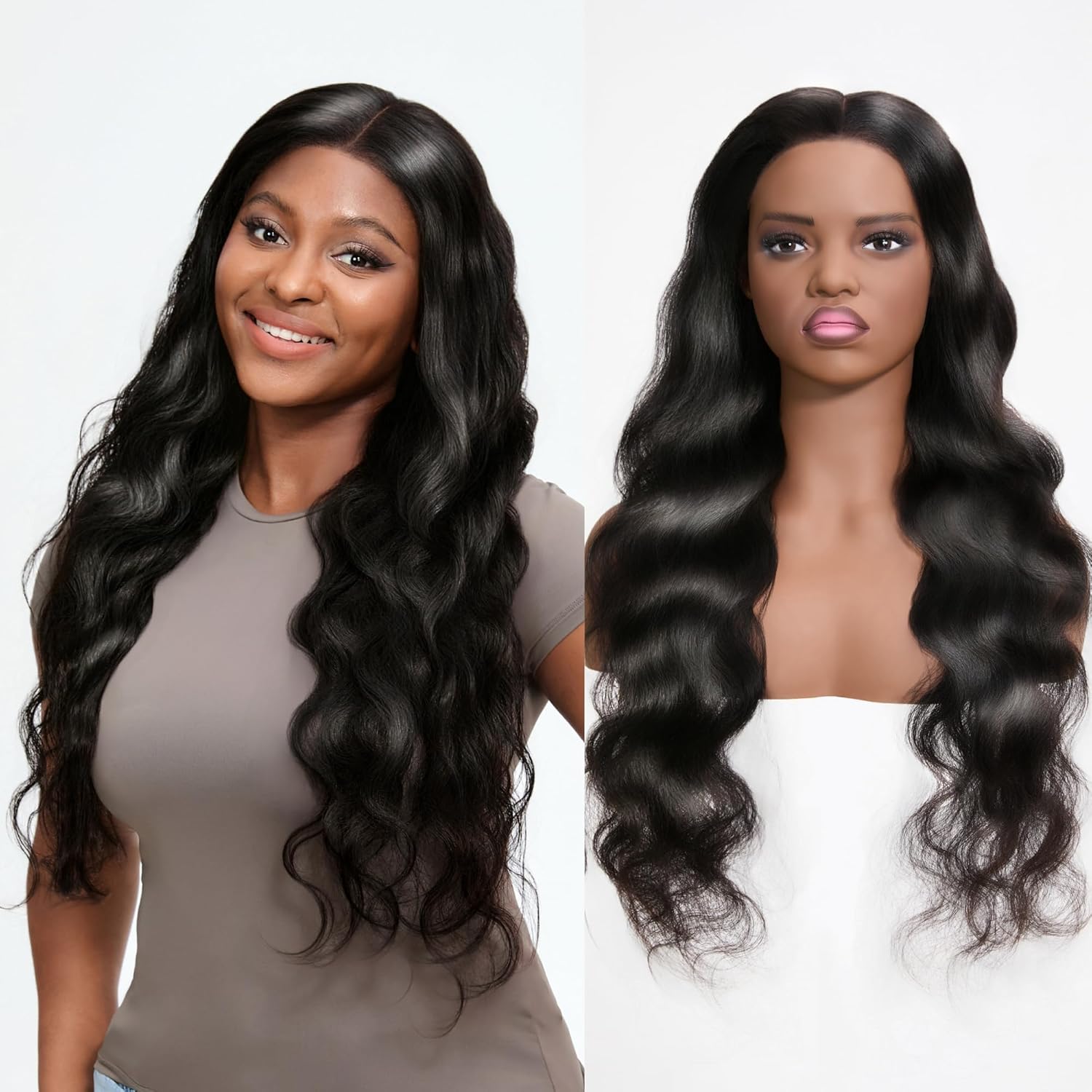 Wigs Human Hair Women 13x6 Hd Lace Front Frontal Body Wave Wig Pre Plucked Glueless Pre Cut 180 Density Closure Wigs Natural Black 30 Inch