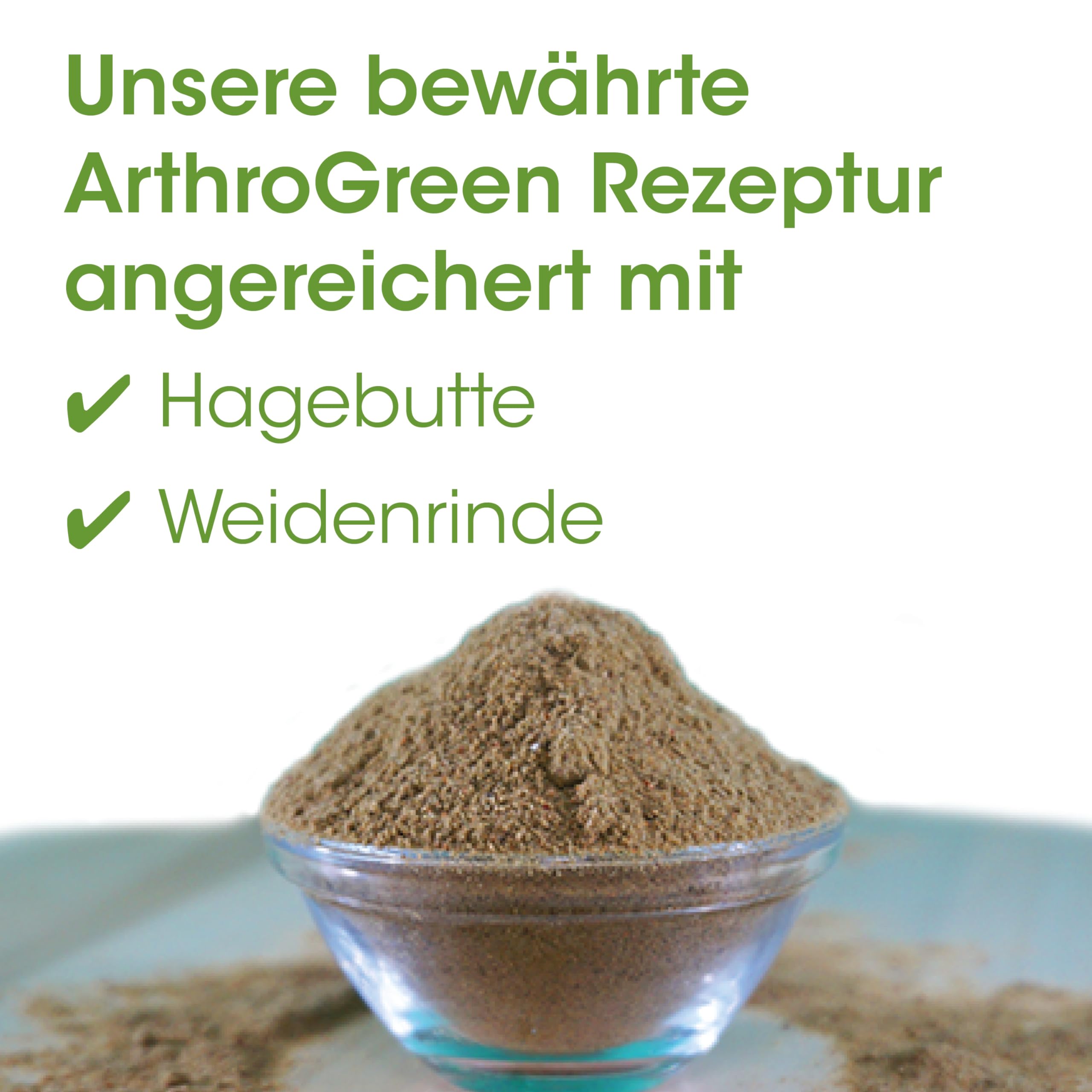 cdVet Natural Products ArthroGreen plus 330 g - apoya de manera óptima el sistema musculoesquelético y las articulaciones en fases agudas - apoyo relacionado con la nutrición - para la fuerza de los huesos y el cartílago -