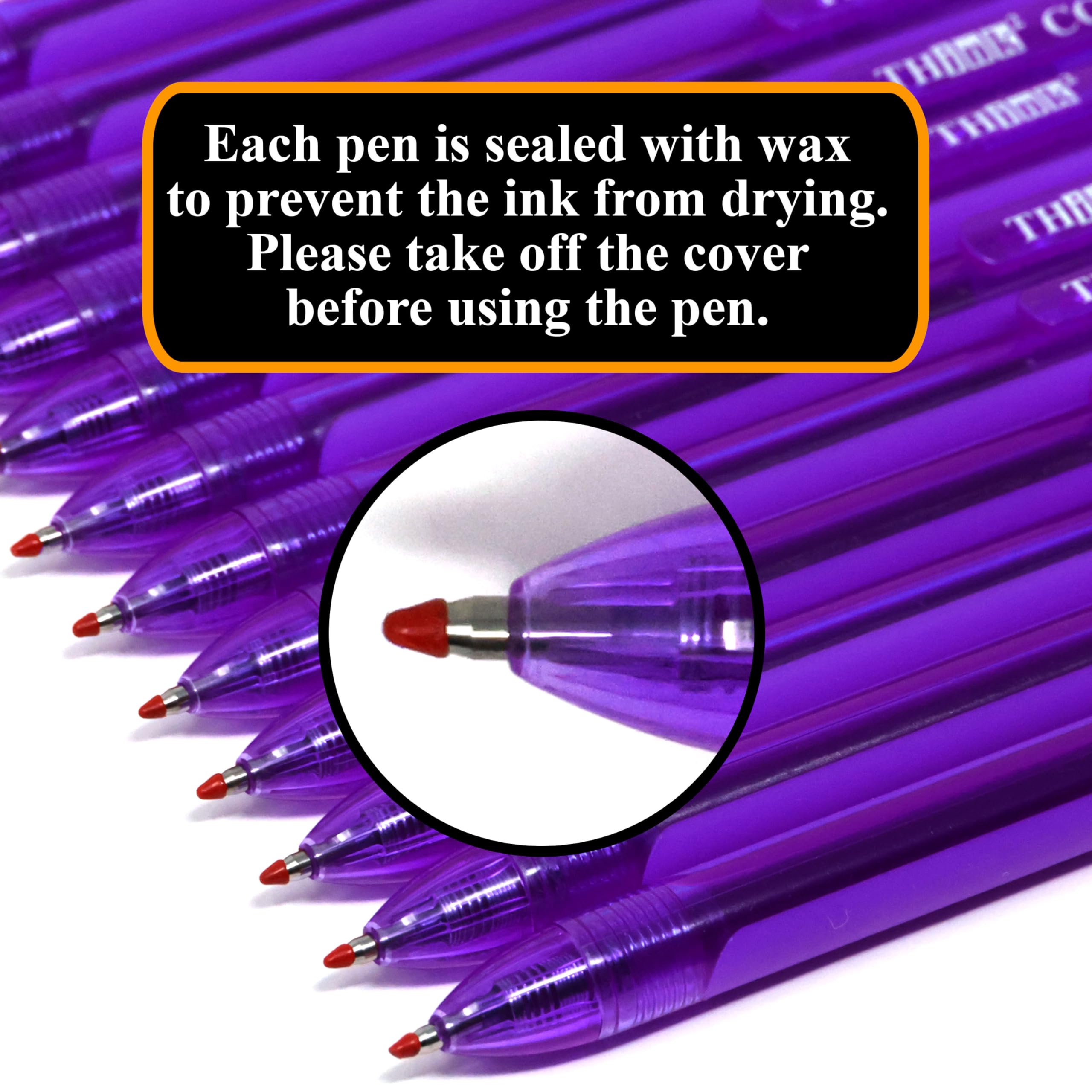 THINK2MASTER [24 bolígrafos de tinta morada] Think2 bolígrafos de gel retráctiles CGI de 0,7 mm (24 morados) de punta media con tinta suave de secado rápido.