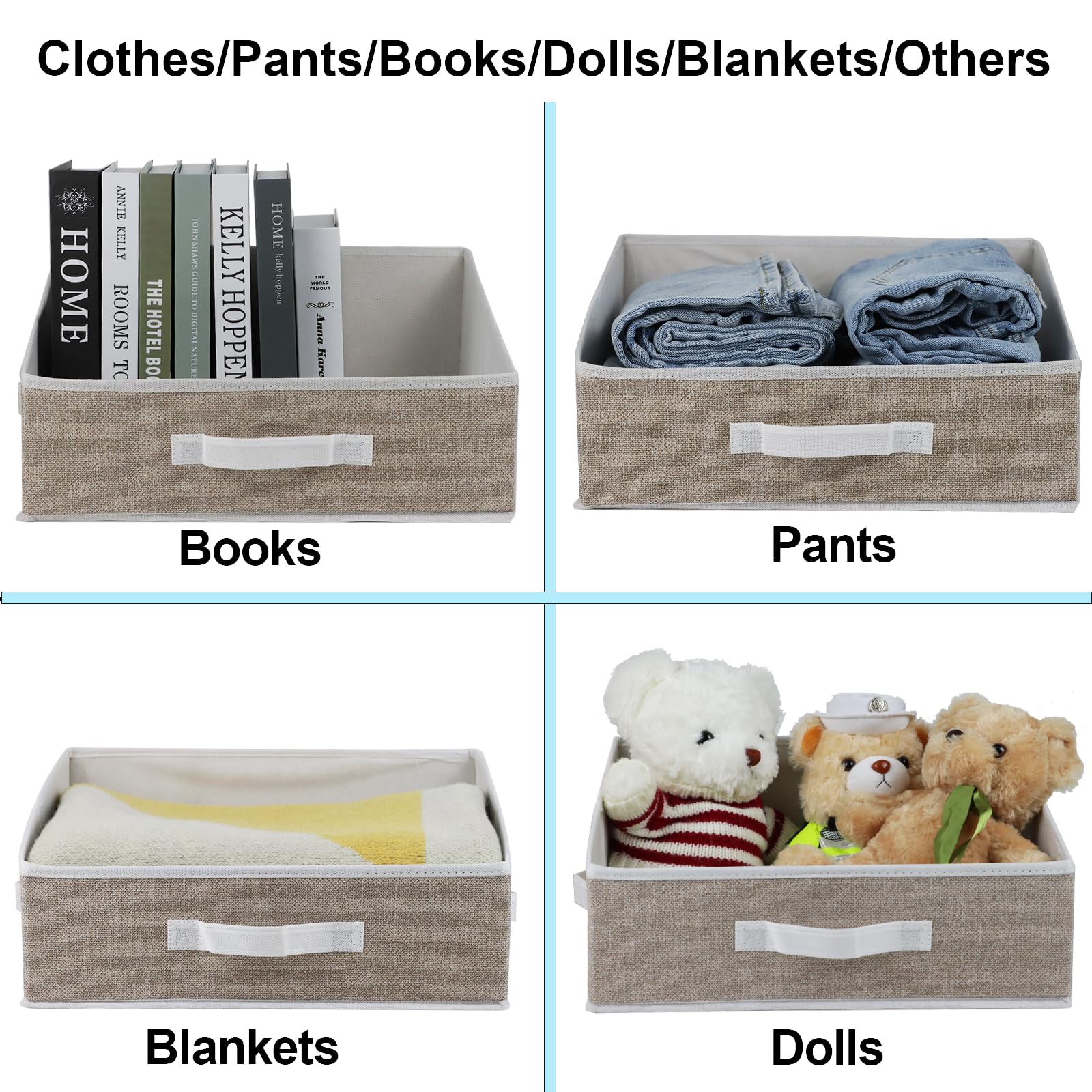 Fordonral 6 Stück Schrank-Aufbewahrungskörbe, Regalkörbe für Organisation, Trapez-Aufbewahrungsbehälter, Schrankregal, Organizer für Kleidung, Spielzeug, Handtuch, Bücher, Babykleidung (6 Stück,