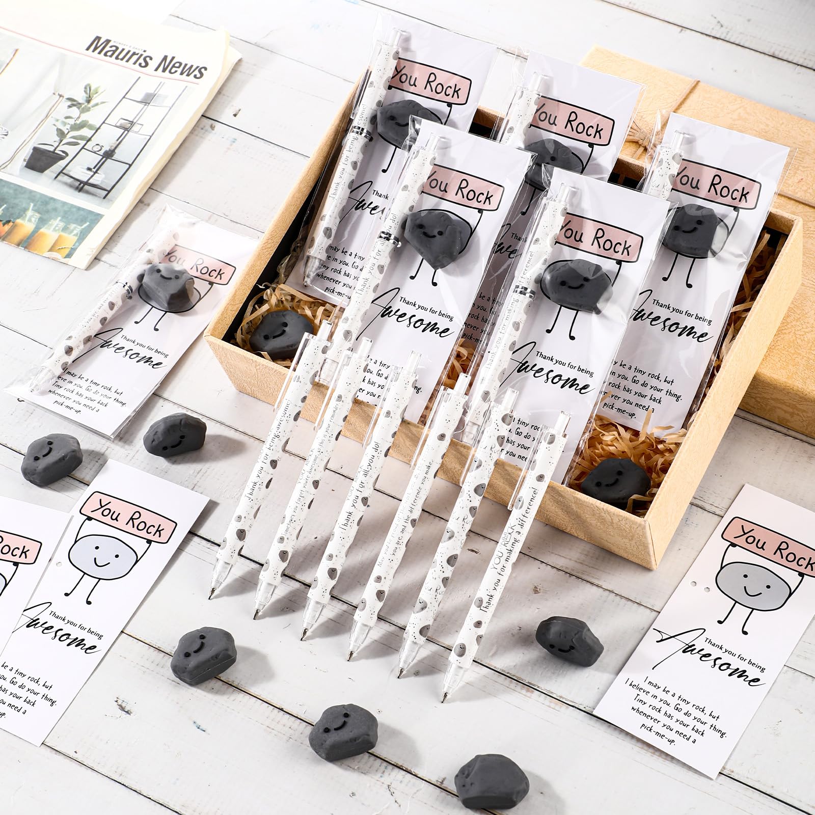 AmazingSpark Lot de 30 porte-mines inspirants en vrac 6 styles 0,7 mm avec gommes, cartes positives, cadeaux de rentrée scolaire, pour étudiants, enseignants, collègues, fournitures de bureau
