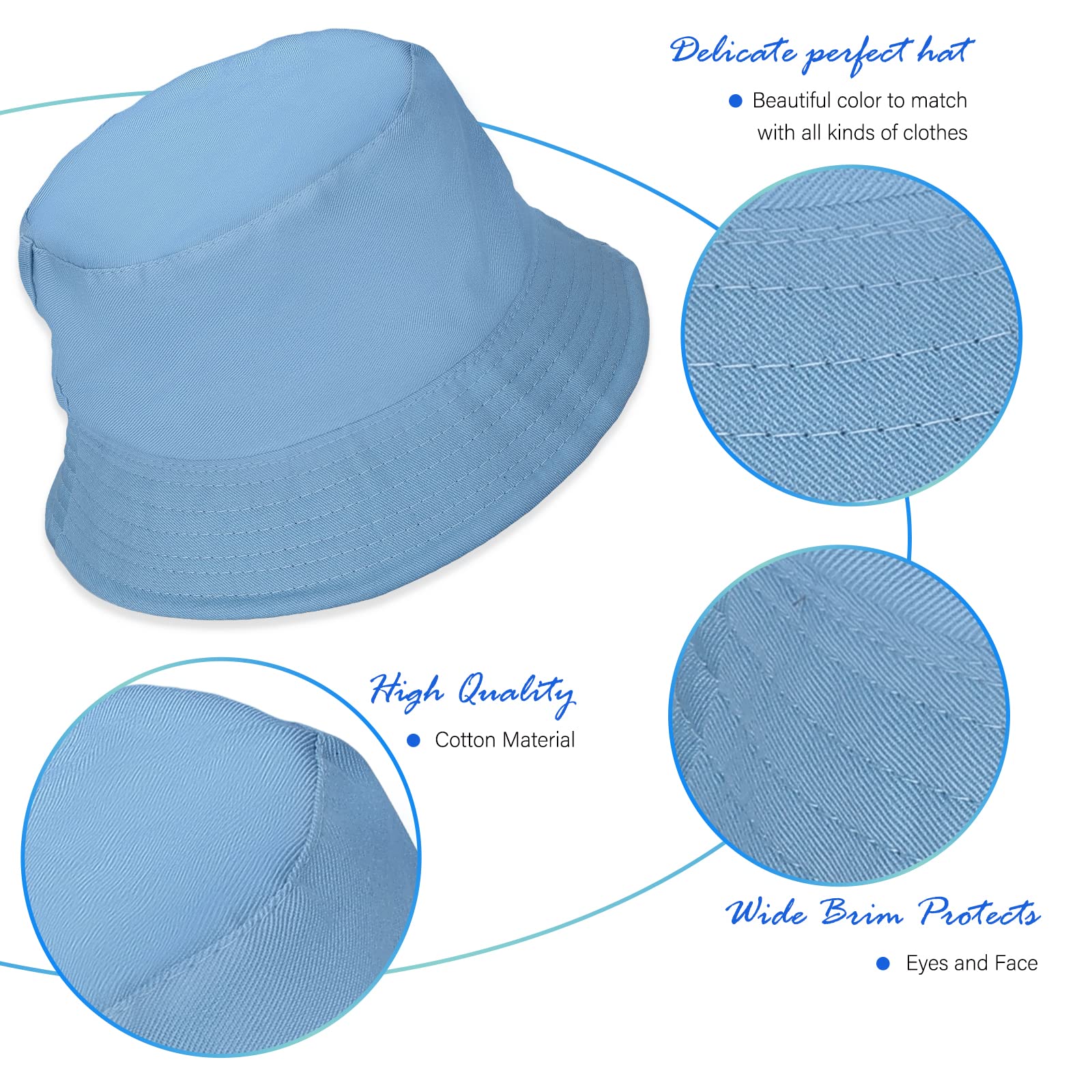 Sibba Kapelusz typu bucket letni rybak osłona przeciwsłoneczna czapki unisex pakowalne czapki dla kobiet mężczyzn wakacje wędrówki kemping zakupy 56-58 cm jednokolorowe kolory