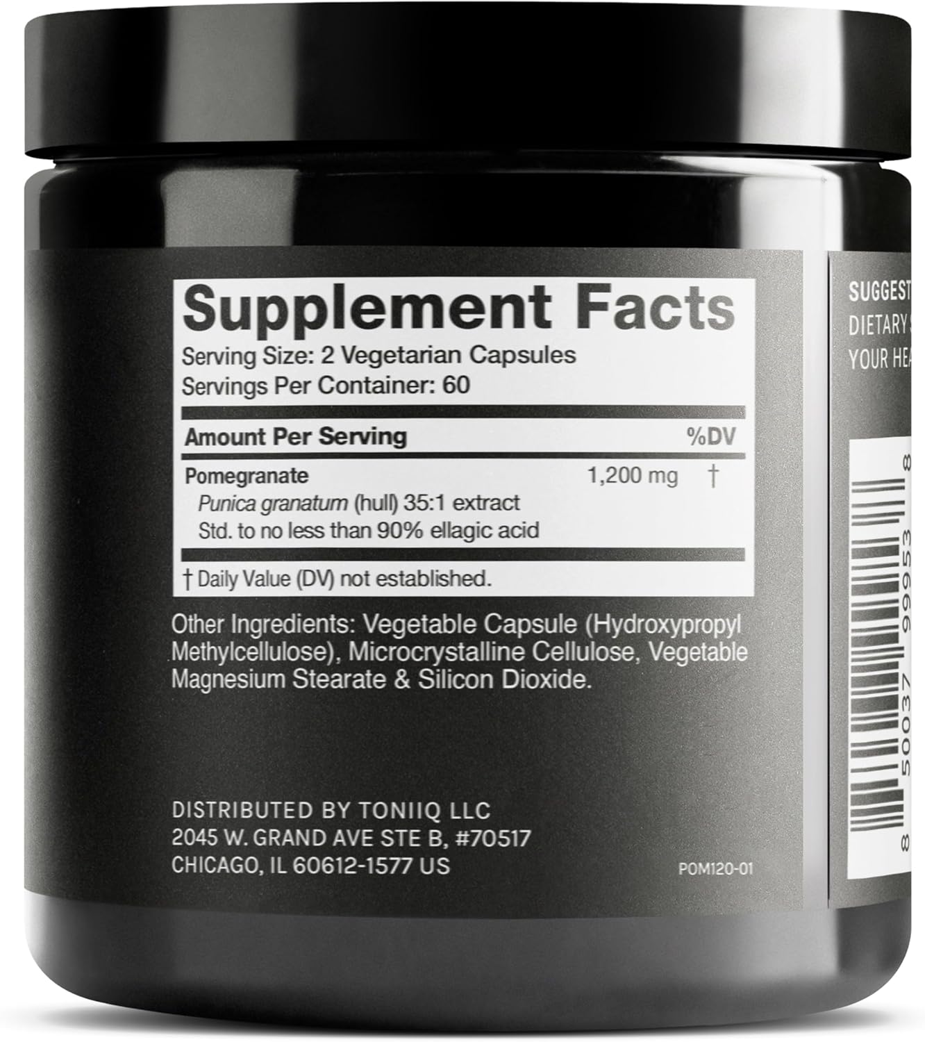 Toniiq Pomegranate Extract - Ultra High Potency 35:1 Extract with 90% Ellagic Acid - Highly Concentrated - Third-Party Lab Tested - 120 Capsules - Image 2