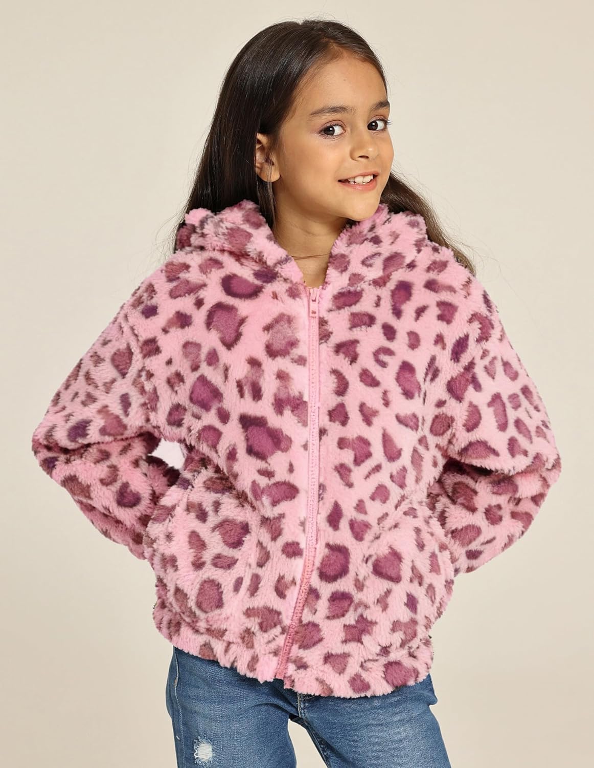 GRACE KARIN Girls Fleece Jacket Zip Up Sherpa Coat Kids Fall Hoodie Fuzzy Sweatshirt Size 5-14 - Image 2