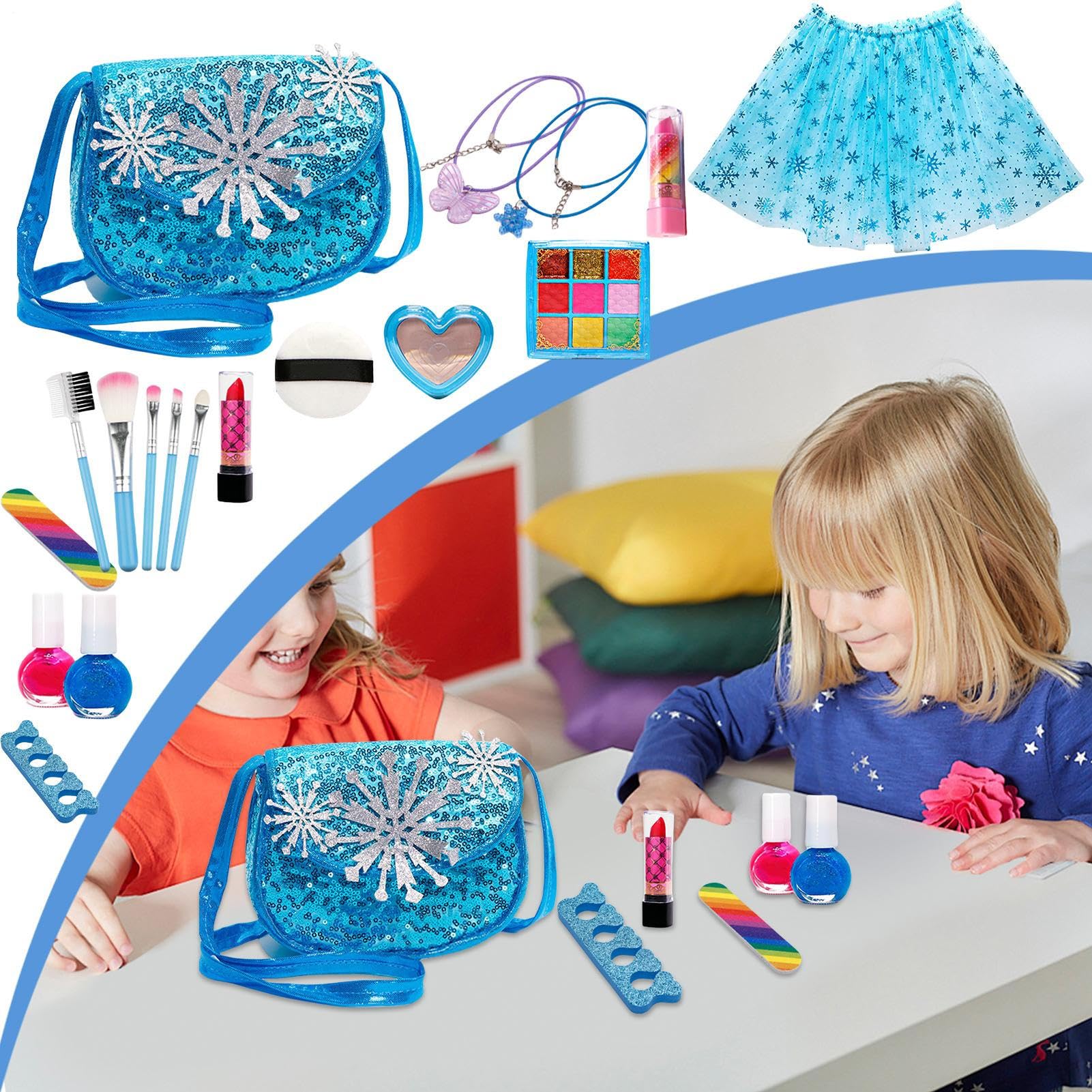 Kinder Schmink-Set,Kompakt Und Interaktiv - Schmink Spielzeug Für Rollenspiel | Für Zuhause Unterwegs Kindergarten Weihnachten Geburtstag