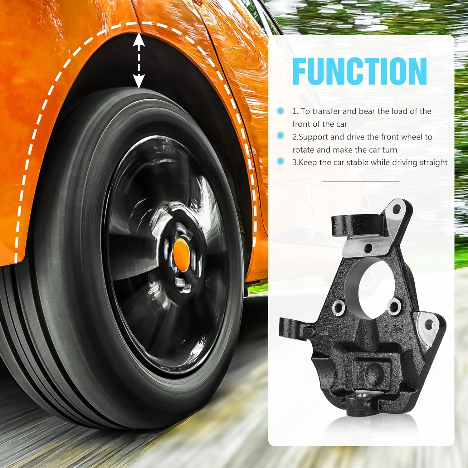 2“ Front Drop Lowering Spindles Set Fit For 1999-2007 Chevy Silverado 1500 for GMC Sierra 1500, fit for GMC Yukon 1999-2006 for Chevy Tahoe, fit for Chevy Suburban 2000-2006 for Escalade, 2WD 4WD AWD