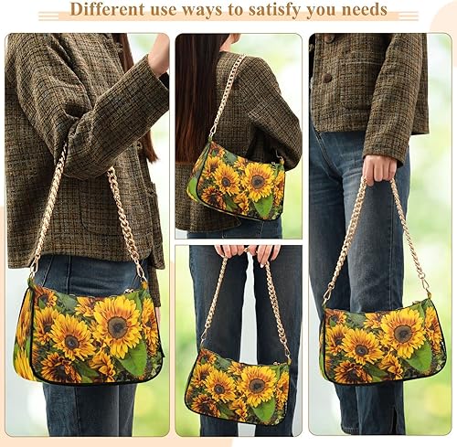 Vista 5 de ALAZA Bolso de hombro con cadena pequeña para mujer, bolso de mano con cremallera