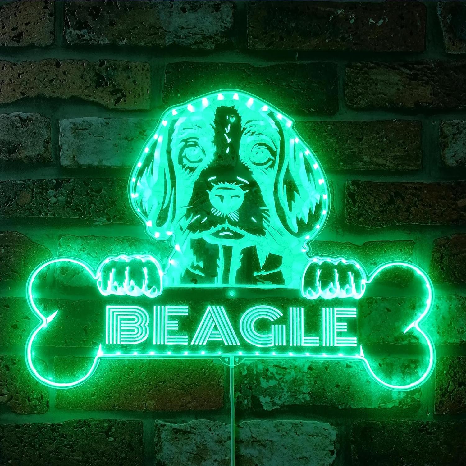 ADVPRO Name Personalize Beagle Dog RGB Dynamic Glam LED Sign - Cut-to-Edge Shape - Smart 3D Decoration - Multicolor Signage - st06s43-fnd-p0067-tm
