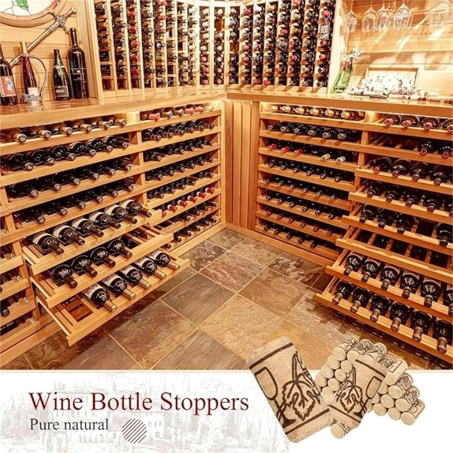 Natural Wood Wine Corks for Bottle Sealing, Straight Cork Stoppers