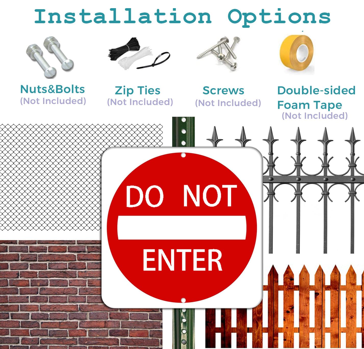 „Do Not Enter“ Verkehrsschild 30x30 Cm – Aluminium Mit 3M Reflektorfolie, MUTCD-konform