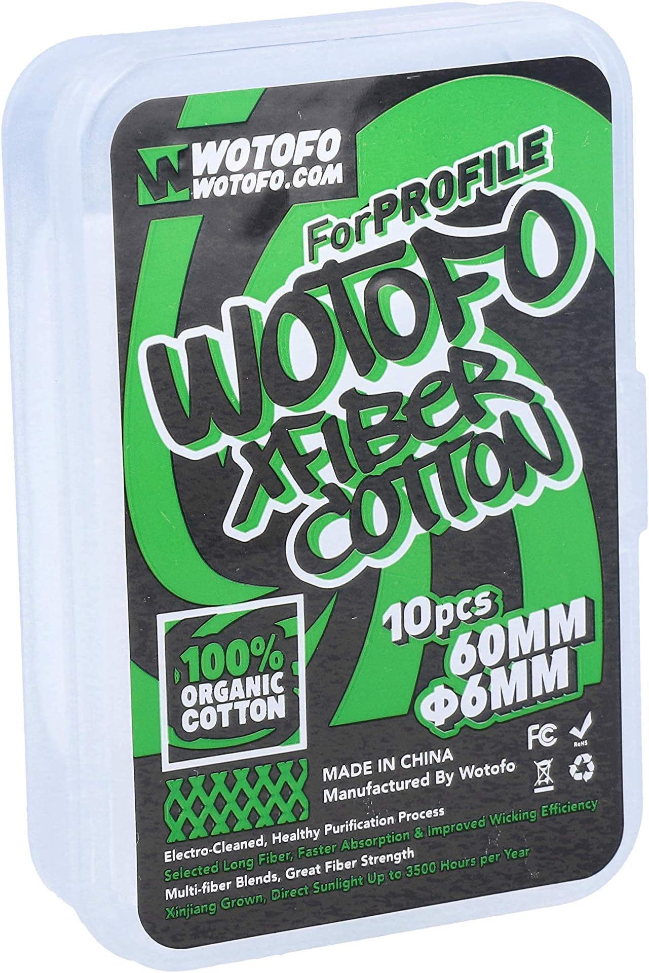 Wotofo Authentic Profile RDA 6mm Agleted Organic Cotton