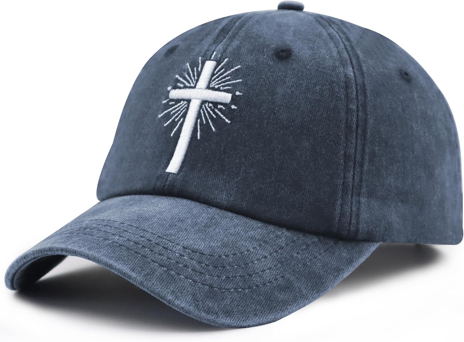 Cross Hat for Men Women, Adjustable Cotton Embroidered Christian Baseball Cap - Image 2