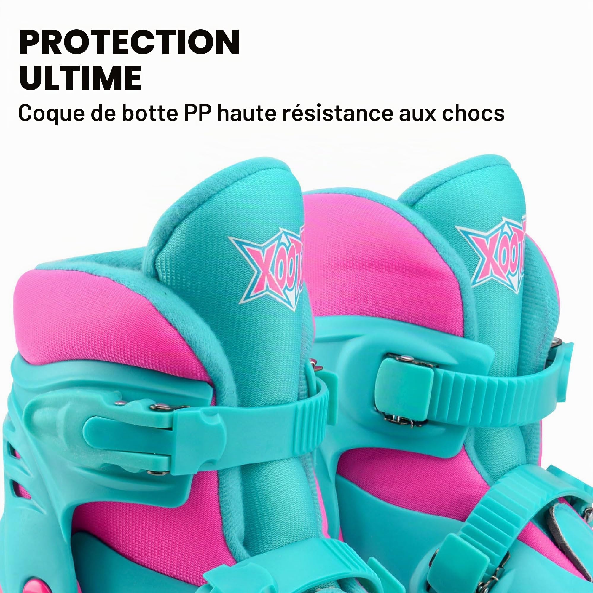 Xootz Patins à roulettes réglables pour Enfants - Rose