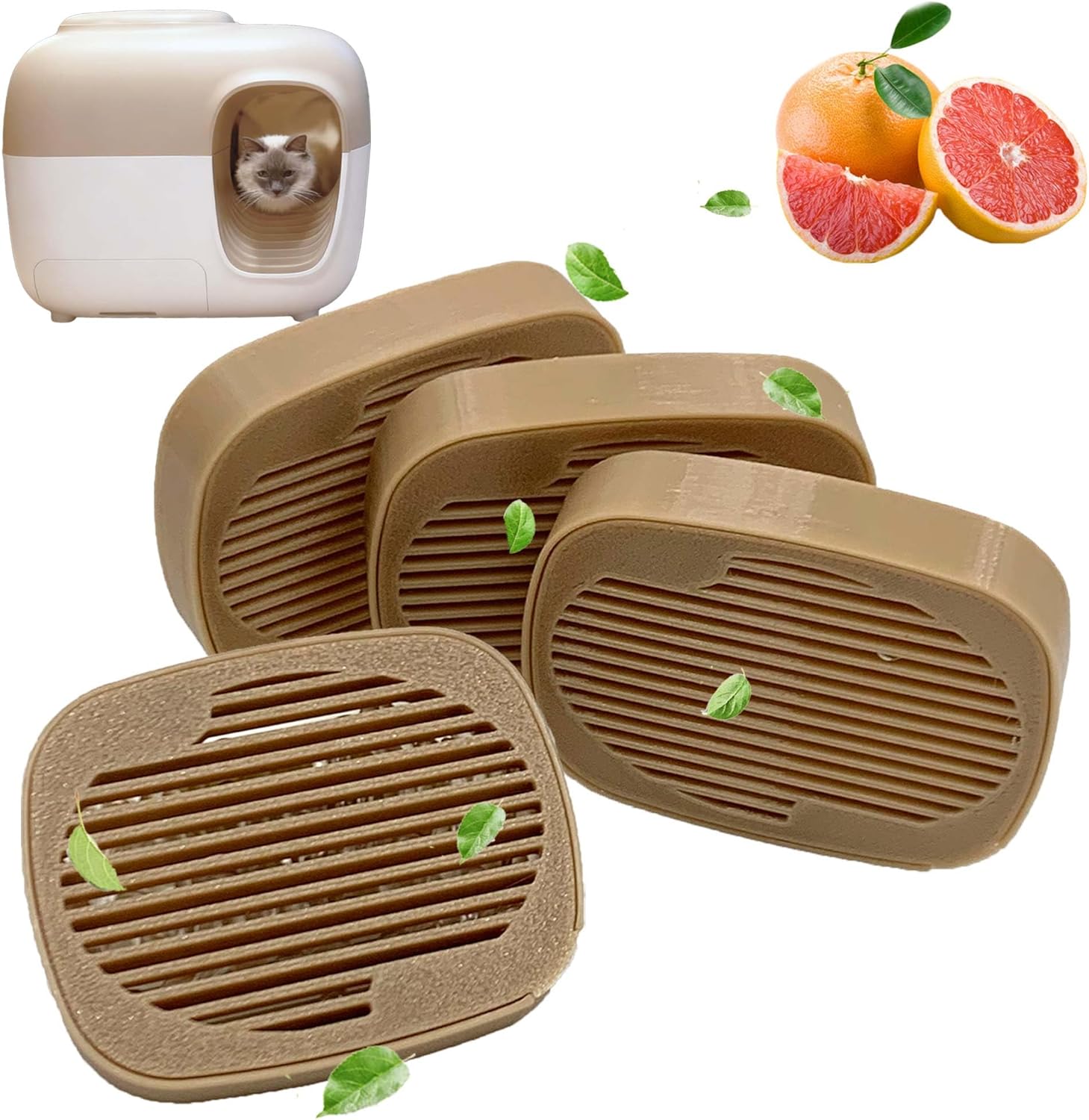 PurifyLogix 4 PCS Robertet Fragrance Box for Snow+ Automatic Cat Litter Box, Odor Remover for PetSnowy Self-Cleaning System, Monthly Change, Grapefruit-Scented, Pets Deodorizing Pods